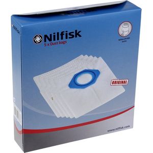 Nilfisk Stofzuigerzakken Microvezel (5 zakken) geschikt voor Nilfisk GS90 (107418500)