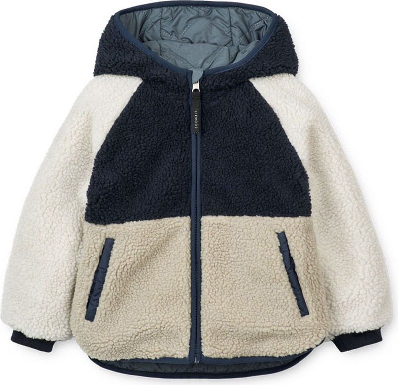 Liewood - Jackson - Gewatteerde Winterjas - Blauw/Wit - Waterafstotend