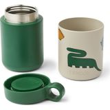 Liewood Thermische container - Kian - 350 ml - Dinosaurs/Mist - Liewood - OneSize - Drinkfles