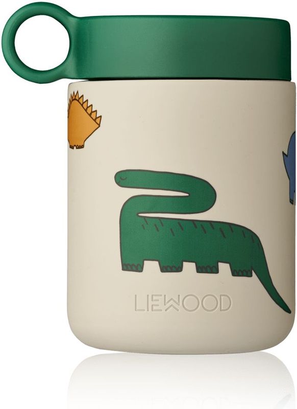 Liewood Thermische container - Kian - 350 ml - Dinosaurs/Mist - Liewood - OneSize - Drinkfles