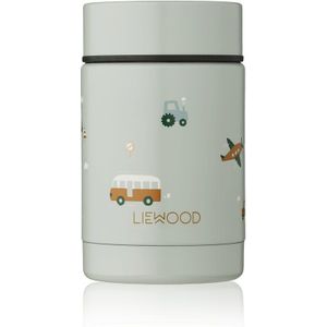 Liewood - Nadja - Thermosbeker - Vehicles / Dove Blue Mix - Gerecycled RVS