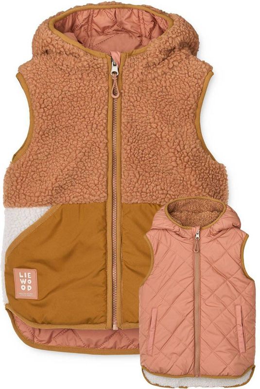 Liewood Bodywarmer 'Diana'  karamel / rosé / wit