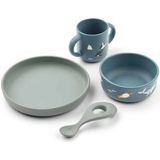 Liewood - Vivi Printed Tableware Set - Kinderserviesset - Arctic Sea / Ocean View - Siliconen