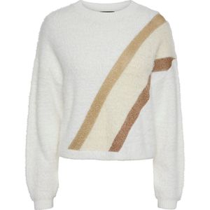 Pieces - PCMILO LS LUREX KNIT - Gebreide Trui - Cloud Dancer White