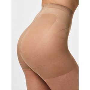 PIECES - Fijne Panty - Donkerbeige - Glanzend - Figuurvormend