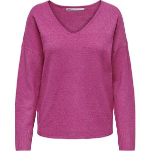Only Trui Onlrica Life V neck Pullo Knt N 15224360 Raspberry Rose/melange Dames