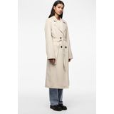 PIECES - PCSCARLETT - Trenchcoat - Zilvergrijs - Brede Revers - Tailleriem