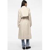 PIECES - PCSCARLETT - Trenchcoat - Zilvergrijs - Brede Revers - Tailleriem