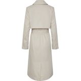 PIECES - PCSCARLETT - Trenchcoat - Zilvergrijs - Brede Revers - Tailleriem