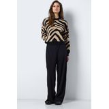 Gebreide Trui - Dierenprint - Knitwear - Ronde Hals - Lange Mouw