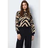 Gebreide Trui - Dierenprint - Knitwear - Ronde Hals - Lange Mouw