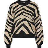 Gebreide Trui - Dierenprint - Knitwear - Ronde Hals - Lange Mouw