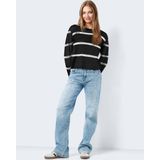 Noisy may Trui Nmmaysa Stripe O-neck Knit 27027632 Black Dames