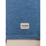 JACK & JONES Hill knit crew neck slim fit - heren pullover katoen met O-hals - lichtblauw melange