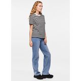 Pieces T-shirt Pcria Ss Tee Stripes Noos Bc 17146339 Black bright White Dames