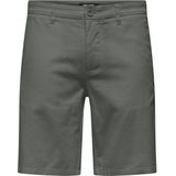 Only & Sons onsmark 0011 cotton linen shorts no 22024940 castor gray
