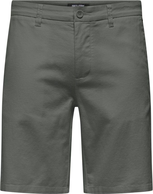 Only & Sons Onsmark 0011 Cotton Linen Shorts Noos Chino Heren, Castor Gray