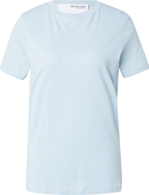 Selected Femme - Essential O-Neck - T-shirt - Blauw - 100% Katoen