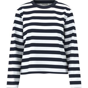 Selected - Essential Boxy T-shirt - Lange Mouwen - Zwart - Katoen