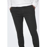 Chino Broek - Donkergrijs Melange - Katoen - Riemlussen, Steekzakken