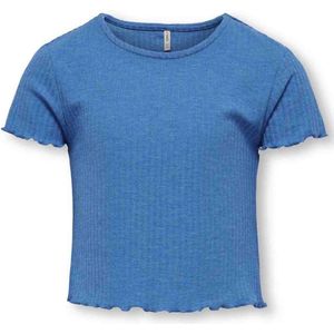 ONLY GIRLS - T-shirt - Wit - Jersey - Korte Mouwen - Ruche Detail