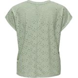 Blousetops - O-hals - Korte Mouwen - Kanten Detail - Regular Fit