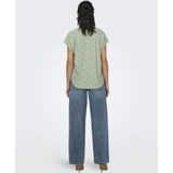Blousetops - O-hals - Korte Mouwen - Kanten Detail - Regular Fit