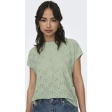 Blousetops - O-hals - Korte Mouwen - Kanten Detail - Regular Fit