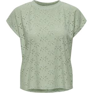 Blousetops - O-hals - Korte Mouwen - Kanten Detail - Regular Fit