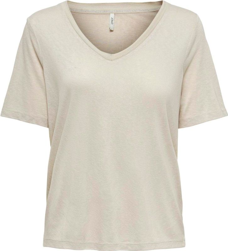 ONLY Kurzarmshirt ONLELISE S/S V-NECK TOP JRS NOOS
