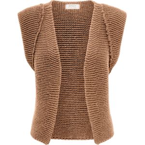 Only - Onlloui - Gilet - Camel - Gebreid