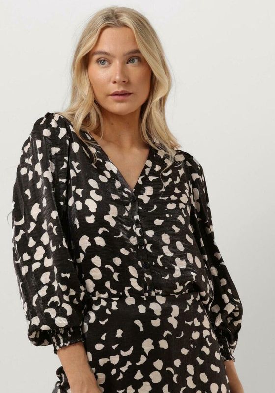 OBJECT Blouse OBJOMIKA met All Over Print Zwart/Ecru