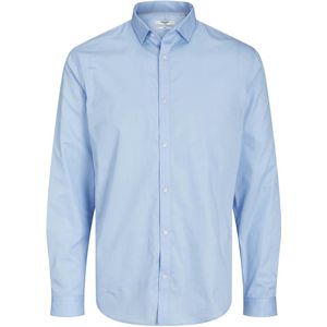 Herenoverhemd - Blauw - Katoen - Slim Fit - Lange Mouwen