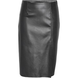 Noisy may Lederimitatrock »NMCLARA HW SLIT MIDI LENGTH SKIRT«