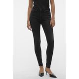 Vero Moda - Flash Skinny Fit Spijkerbroek - Blauw - Katoen - Stonewash Afwerking