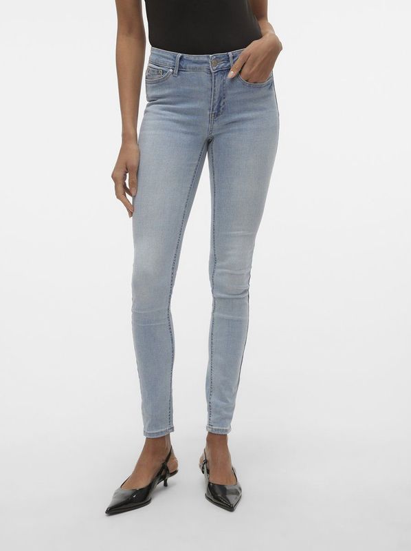 Vero Moda Jeans Vmflash Mr Skinny Jeans Li3102 Ga N 10300174 Light Blue Denim Dames