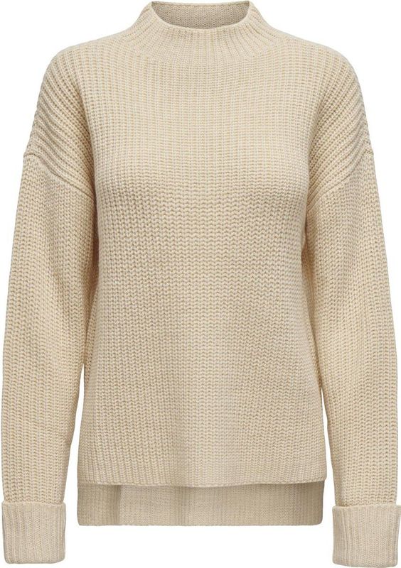 Jacqueline de Yong - Grof Gebreide Trui - Dames - Acryl - Opstaande Kraag