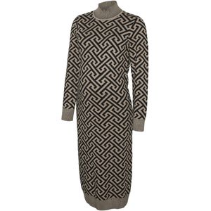 Vero Moda - VMMARIA - Gebreide Jurk - Zwart - 3/4 Lengte - Slanke Pasvorm