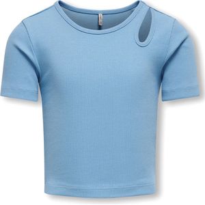 KIDS ONLY - KOGNESSA S/S CUT OUT TOP - T-shirt - Blissful Blue - Jersey