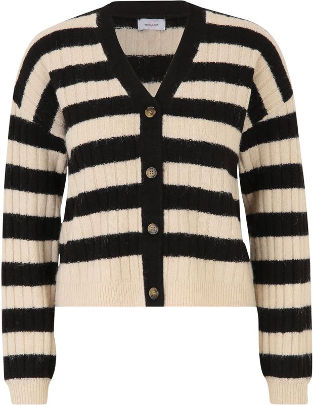 VERO MODA GIRL Gestreept Vest van Gerecycled Polyester Zwart/Wit