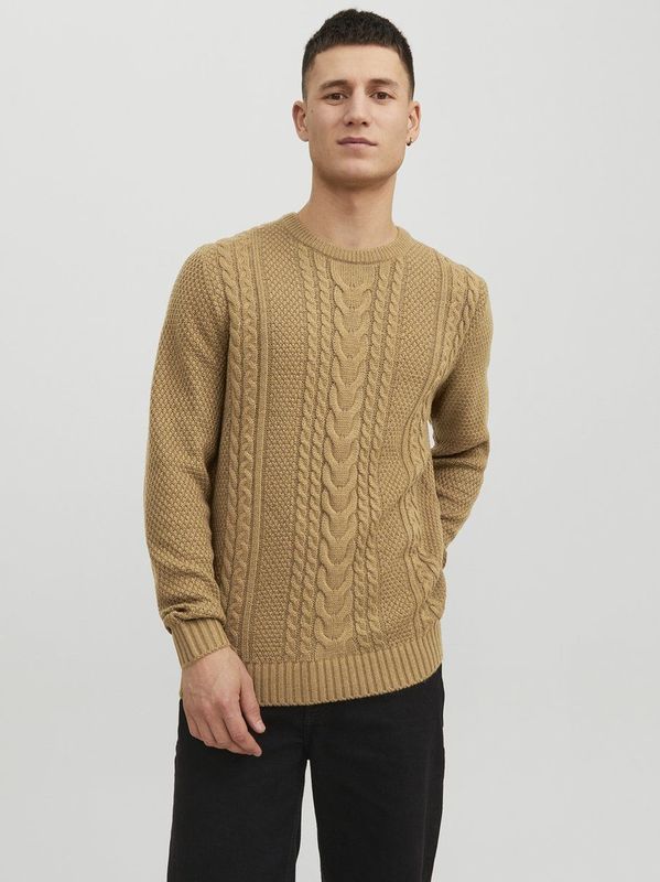 Jack & Jones - Caden Knit Crew Neck - Heren Trui - Bruin