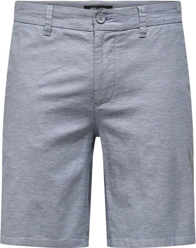 Only & Sons Broek Onsmark 0011 Cotton Linen Shorts No 22024940 Flint Stone Mannen