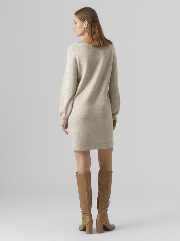 Vmlefile - Korte Jurk - Gebreide Jurk - Knielengte - Lange Mouwen - Regular Fit