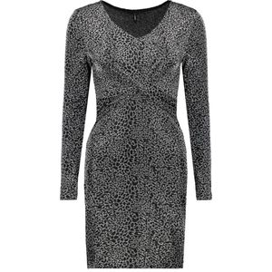 Only - Onlqueen LS V-Neck Glitter Dress - Zilverkleurig - Korte Jurk