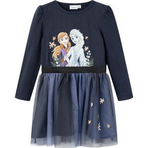 NAME IT - NMFOBAJA FROZEN LS DRESS - Jurk - Meisjes - Lange Mouwen - Glitterdetail