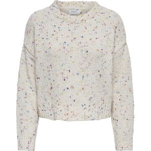 ONLY Dames Onlgracie Ls O-Neck Bf KNT Pullover, Cloud Dancer/Detail: Multi Melange Dots, S