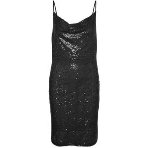 Bestseller A/S VMKAJE Waterval Singlet Short Dress JRS, Zwart/Detail: pailletten, S