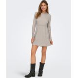 Tricot Jurk - Mélange - Knitwear - Korte Lengte - Slanke Pasvorm