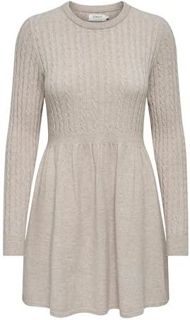 Tricot Jurk - Mélange - Knitwear - Korte Lengte - Slanke Pasvorm