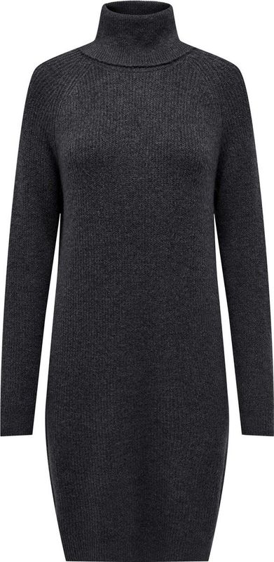 ONLY - Gebreide Jurk - Donkergrijs - Knitwear - Knielengte